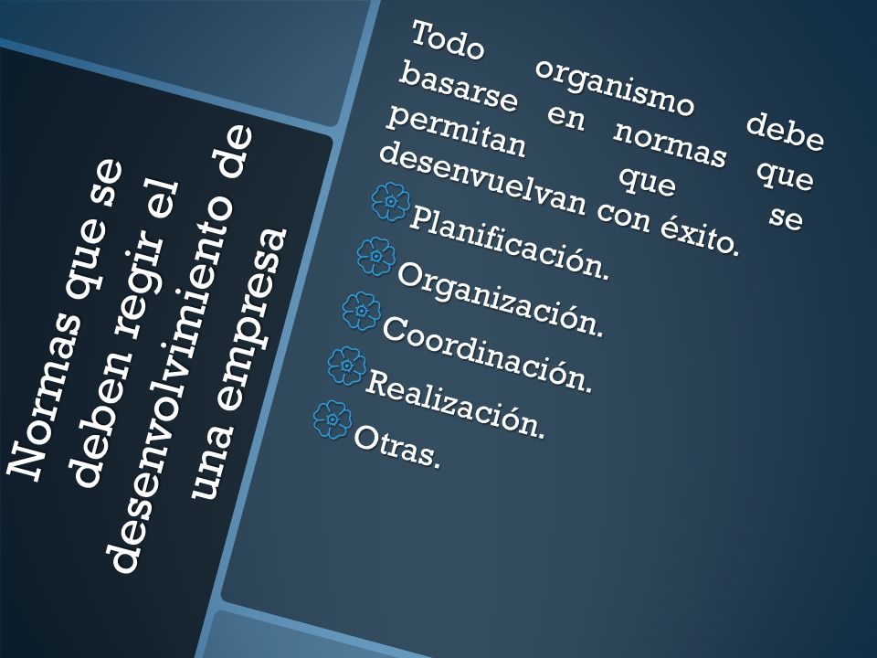 Normas que se deben regir el desenvolvimiento de una empresa