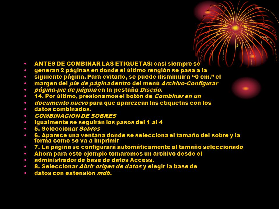 ANTES DE COMBINAR LAS ETIQUETAS: casi siempre se