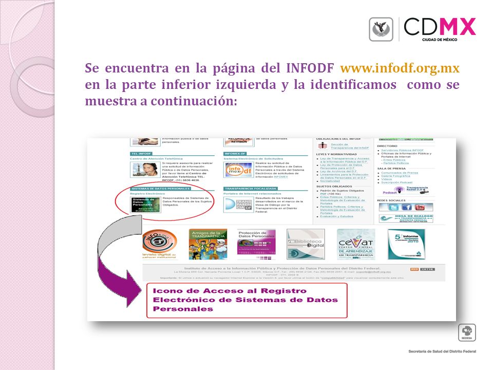 Se encuentra en la página del INFODF www. infodf. org