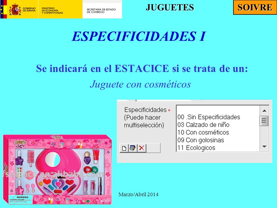 Se indicará en el ESTACICE si se trata de un: