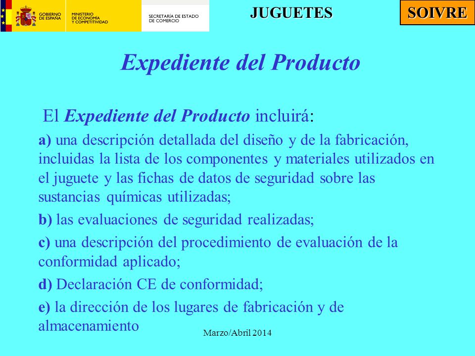 Expediente del Producto