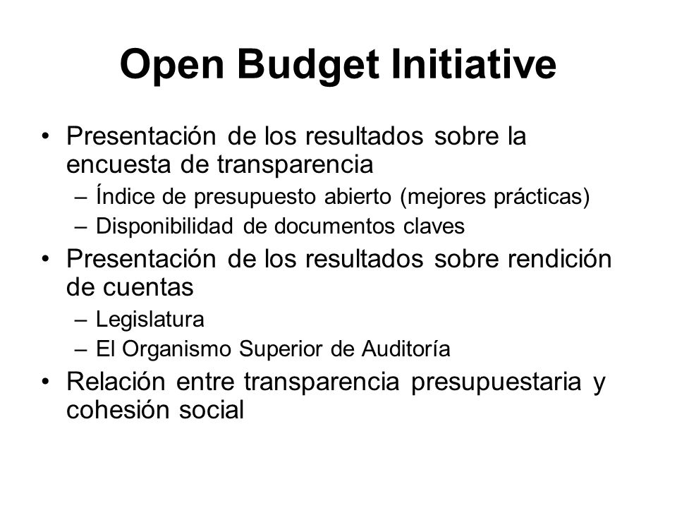 Open Budget Initiative