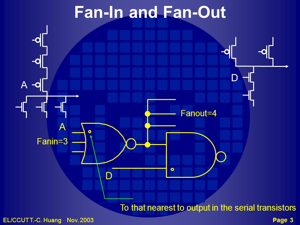 To that nearest to output in the serial transistors