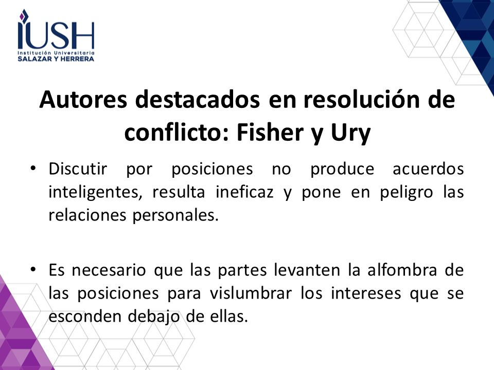 Autores destacados en resolución de conflicto: Fisher y Ury