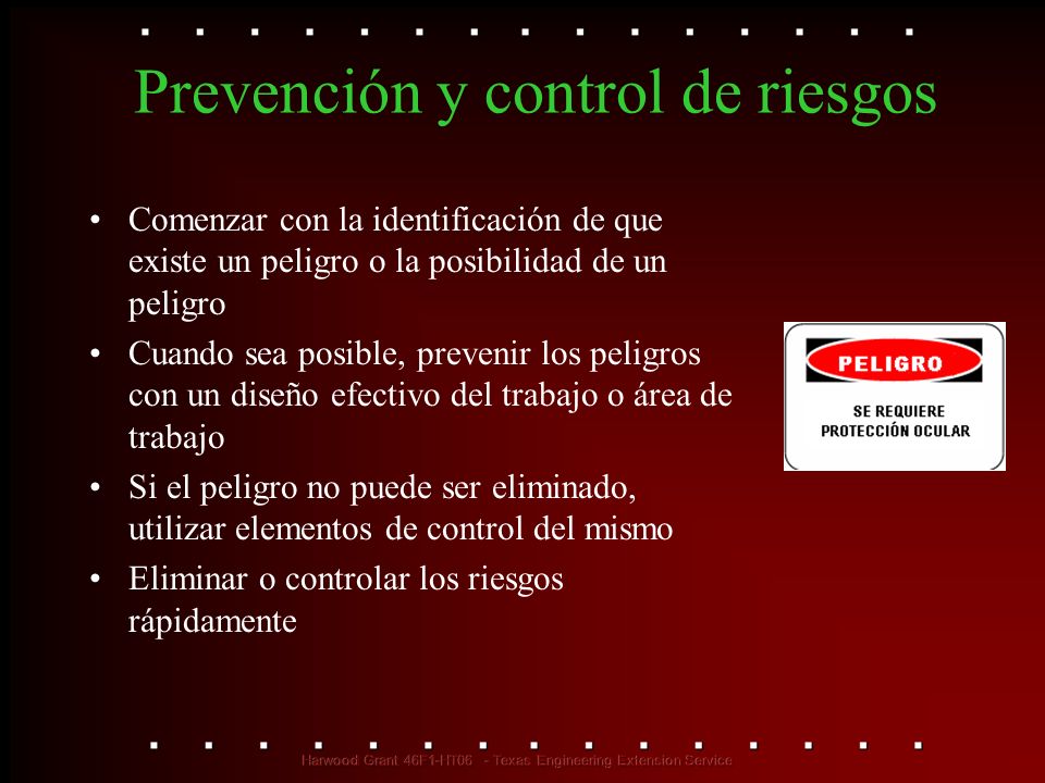 Prevención y control de riesgos