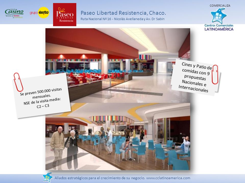 Cines y Patio de comidas con 9 propuestas Nacionales e Internacionales