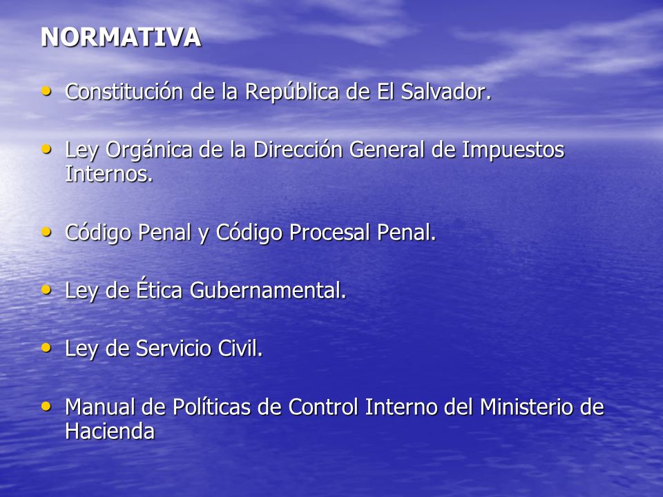 NORMATIVA Constitución de la República de El Salvador.