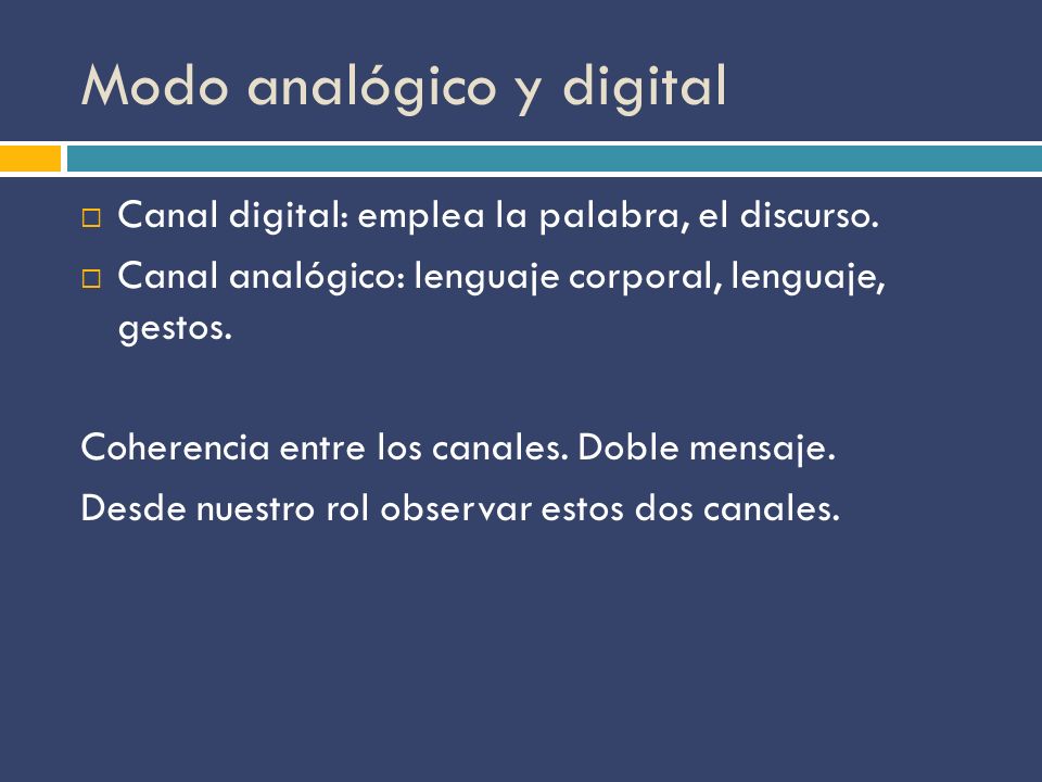 Modo analógico y digital