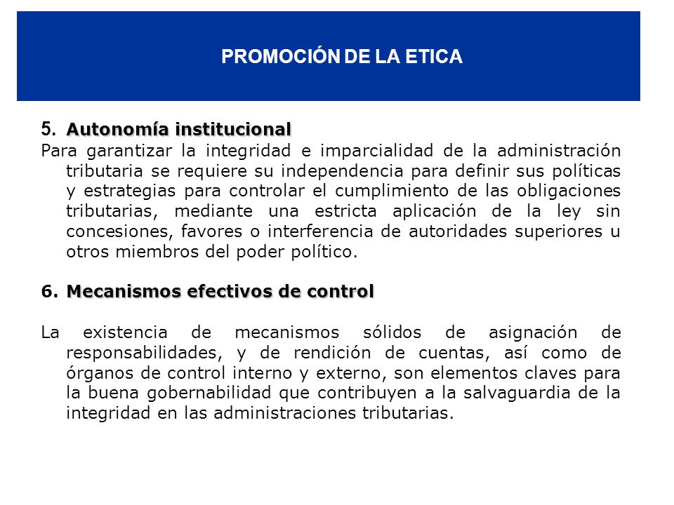 5. Autonomía institucional