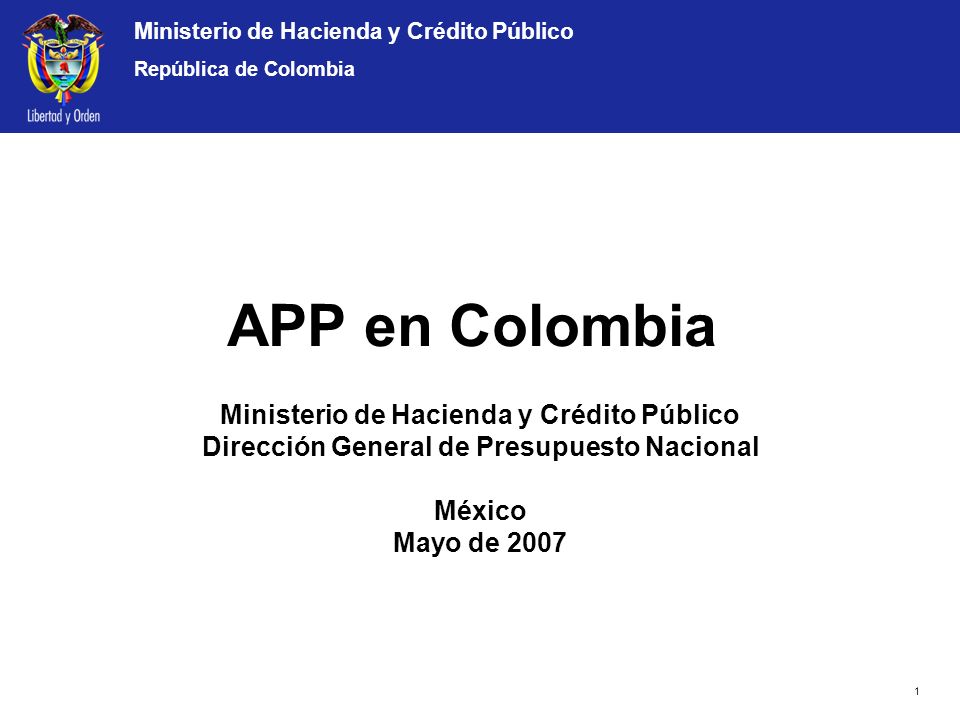 APP en Colombia Ministerio de Hacienda y Crédito Público