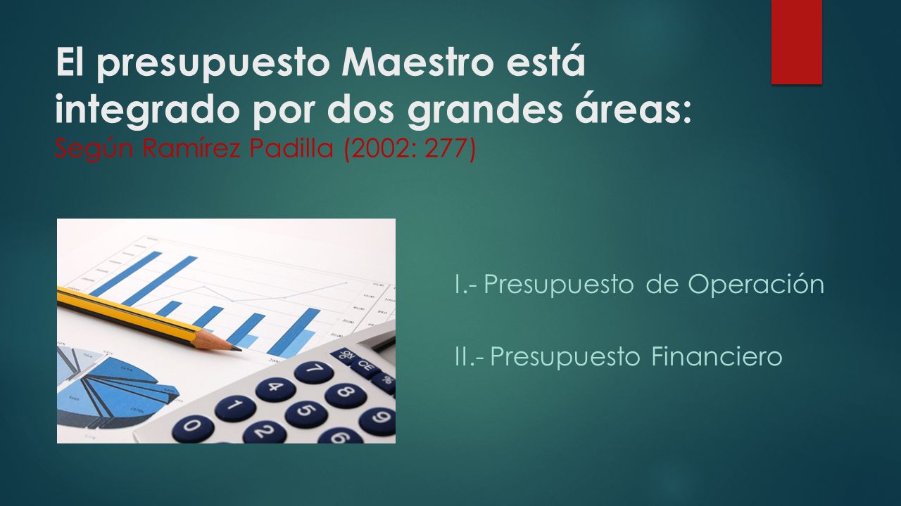 El presupuesto Maestro está integrado por dos grandes áreas: Según Ramírez Padilla (2002: 277)
