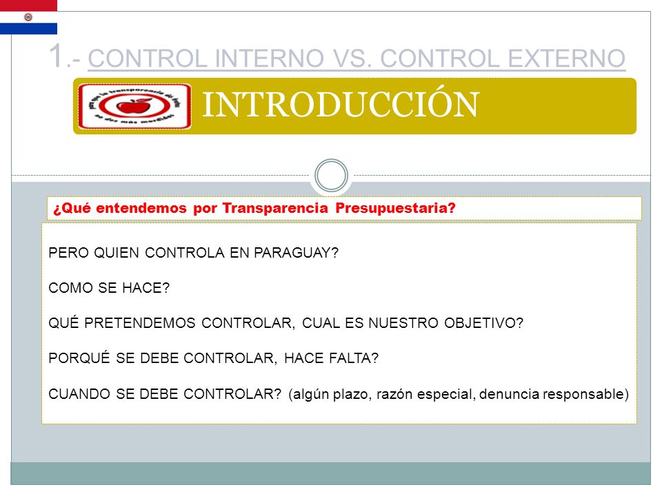 1.- CONTROL INTERNO VS. CONTROL EXTERNO