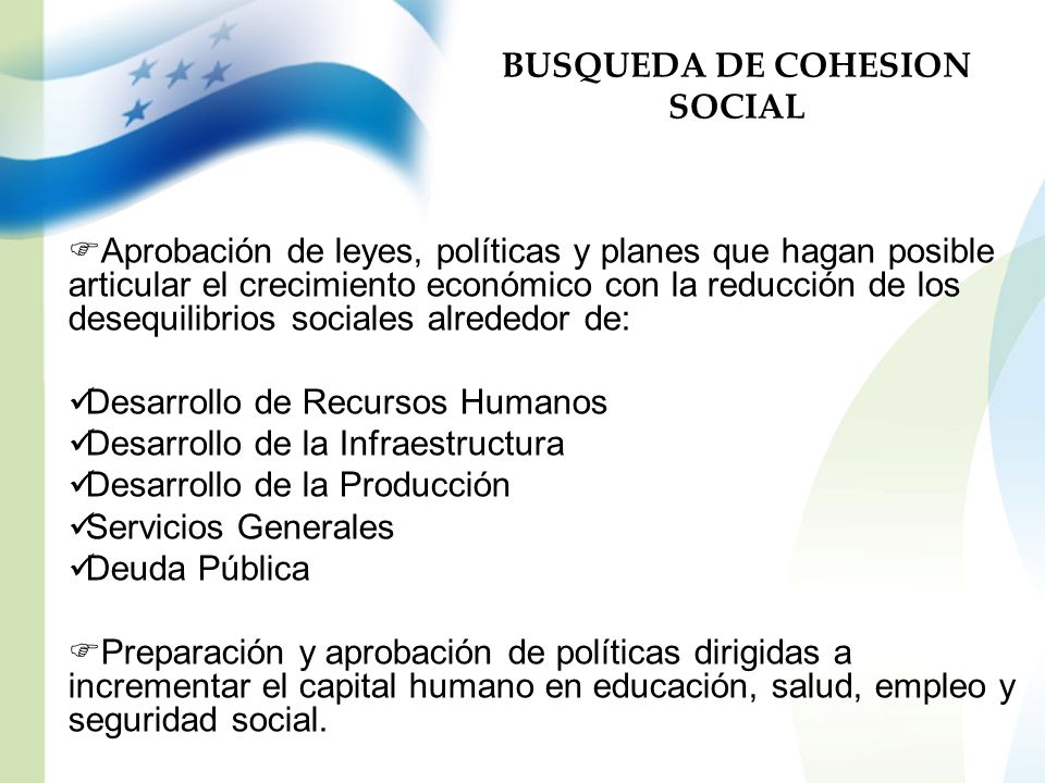 BUSQUEDA DE COHESION SOCIAL