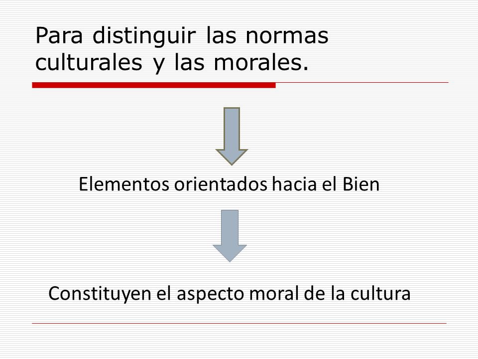 Para distinguir las normas culturales y las morales.