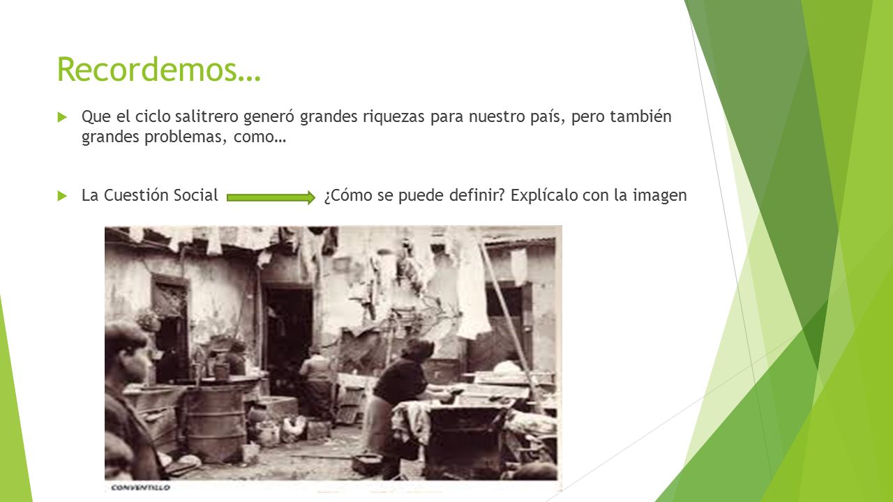 Recordemos… Que el ciclo salitrero generó grandes riquezas para nuestro país, pero también grandes problemas, como…