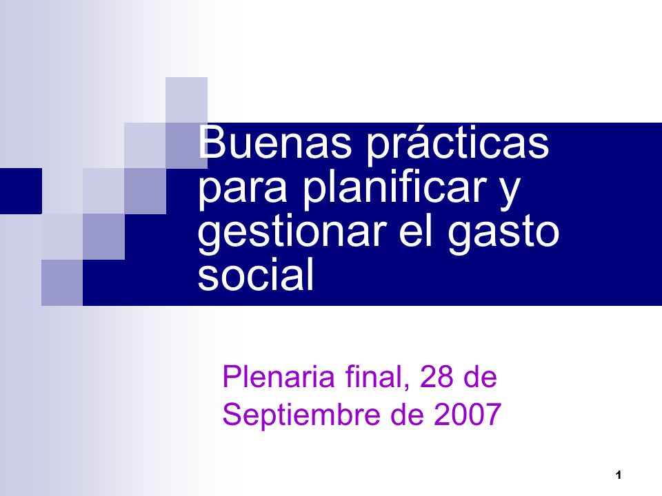 Buenas prácticas para planificar y gestionar el gasto social