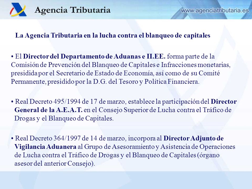 La Agencia Tributaria en la lucha contra el blanqueo de capitales