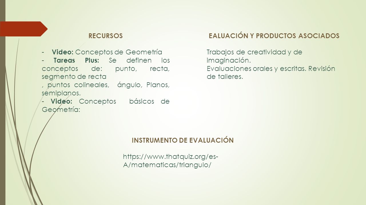 EALUACIÓN Y PRODUCTOS ASOCIADOS INSTRUMENTO DE EVALUACIÓN