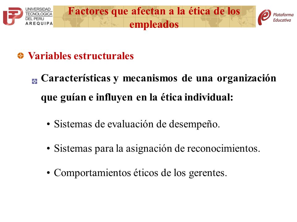 Factores que afectan a la ética de los empleados
