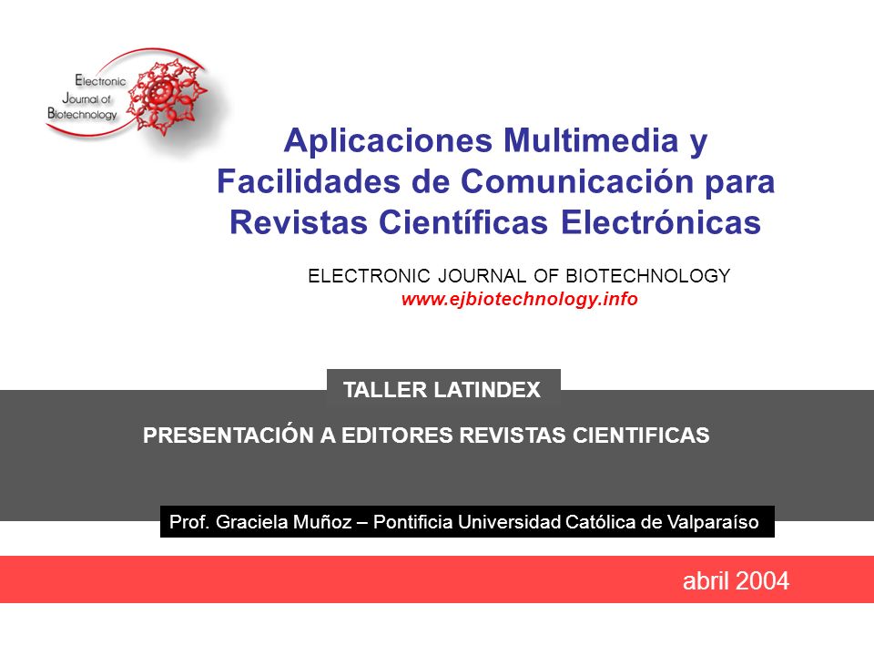 ELECTRONIC JOURNAL OF BIOTECHNOLOGY
