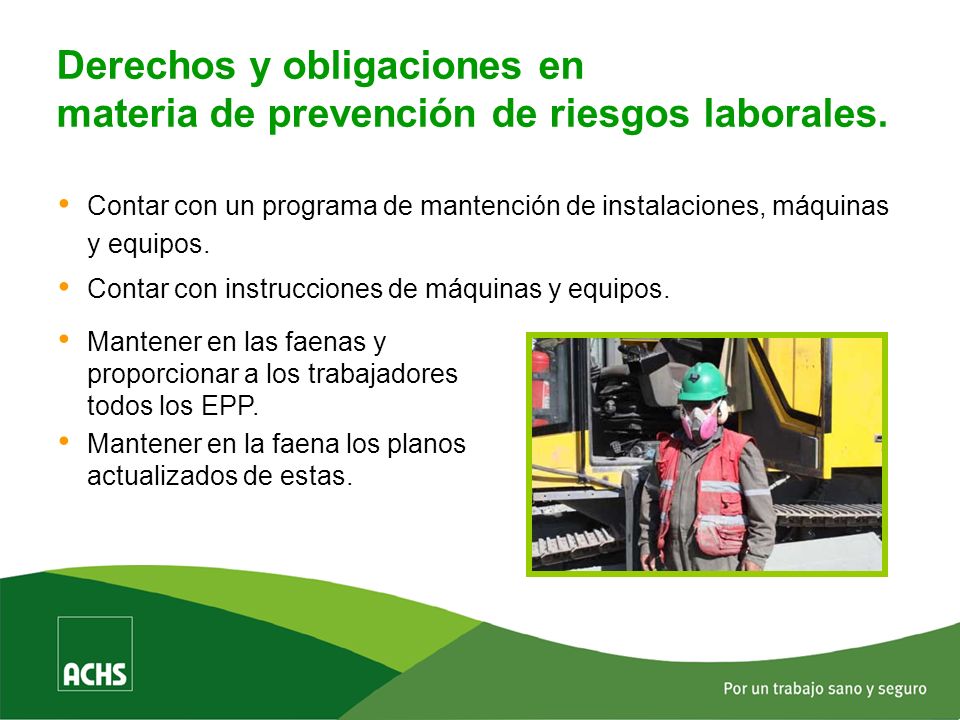 Derechos y obligaciones en materia de prevención de riesgos laborales.