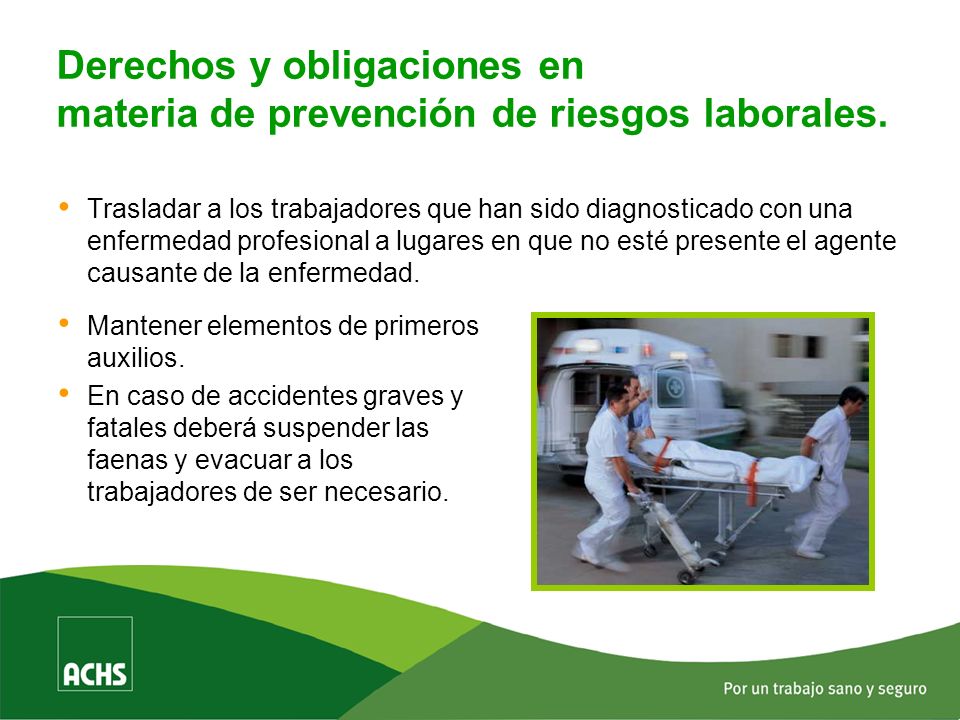 Derechos y obligaciones en materia de prevención de riesgos laborales.