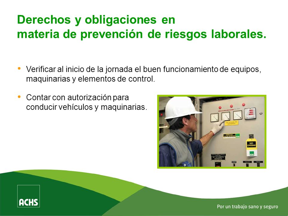 Derechos y obligaciones en materia de prevención de riesgos laborales.
