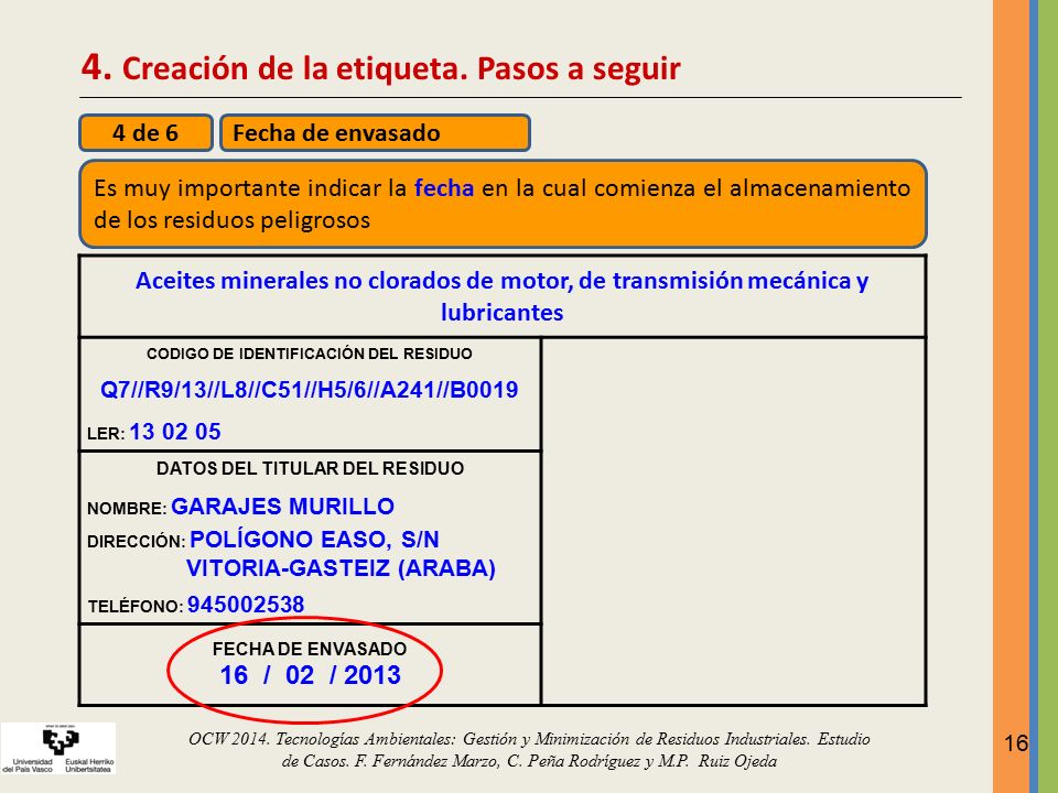 4. Creación de la etiqueta. Pasos a seguir