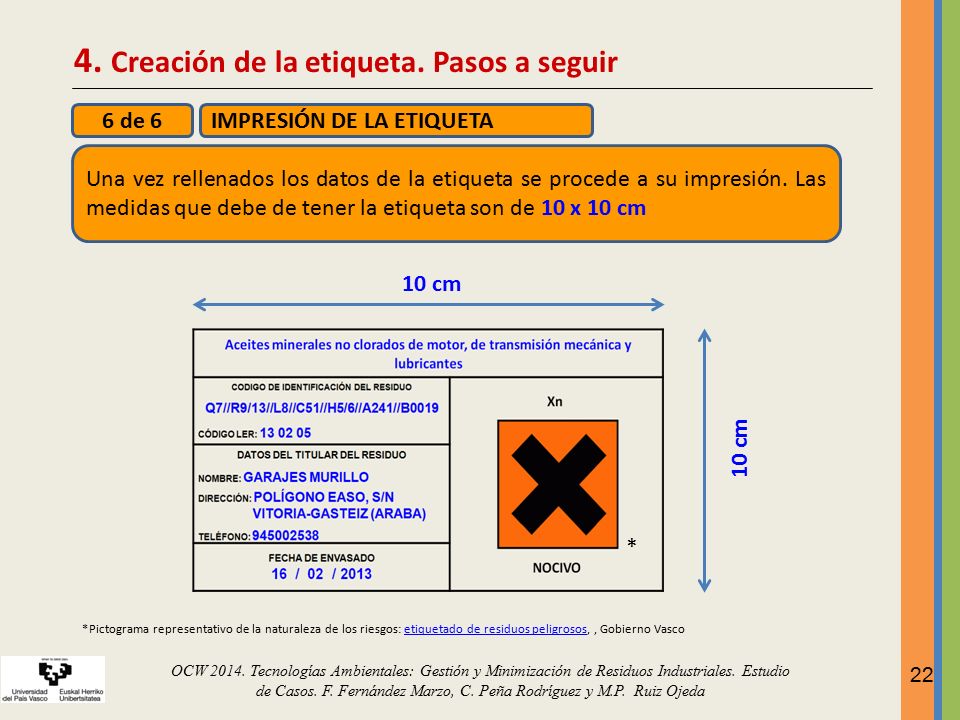 4. Creación de la etiqueta. Pasos a seguir