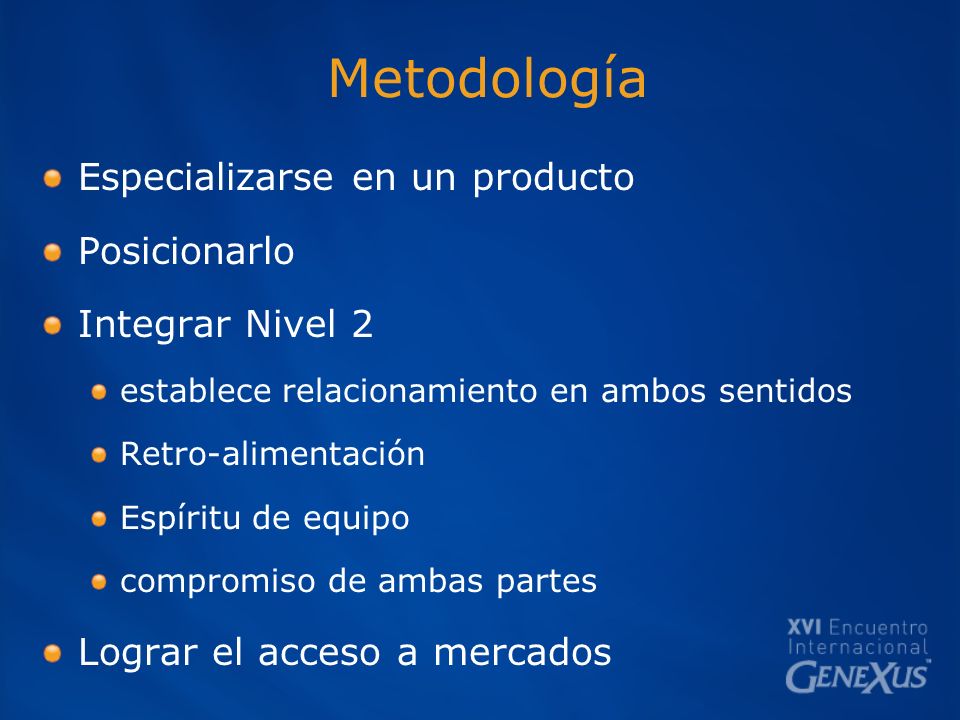 Metodología Especializarse en un producto Posicionarlo