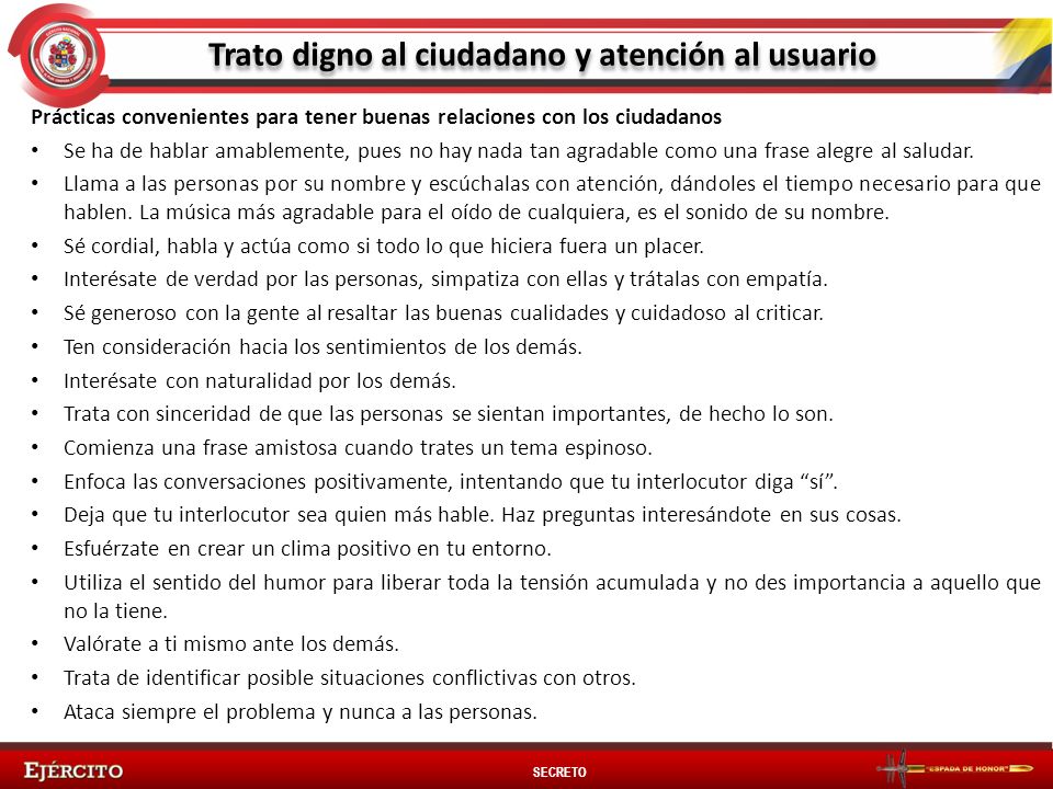 Trato digno al ciudadano y atención al usuario