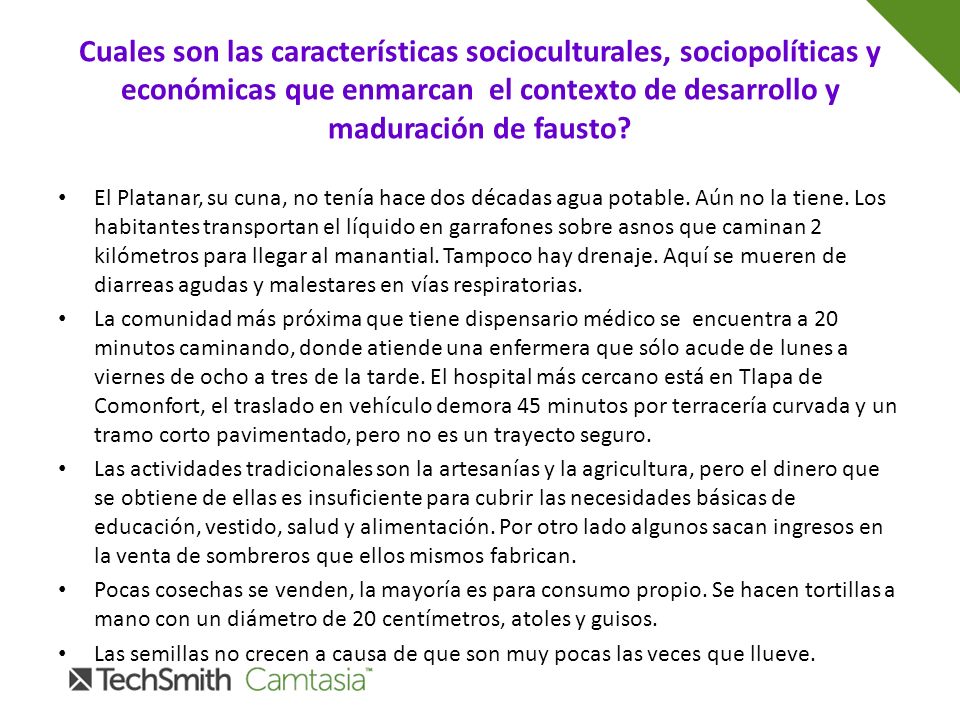 Cuales son las características socioculturales, sociopolíticas y económicas que enmarcan el contexto de desarrollo y maduración de fausto