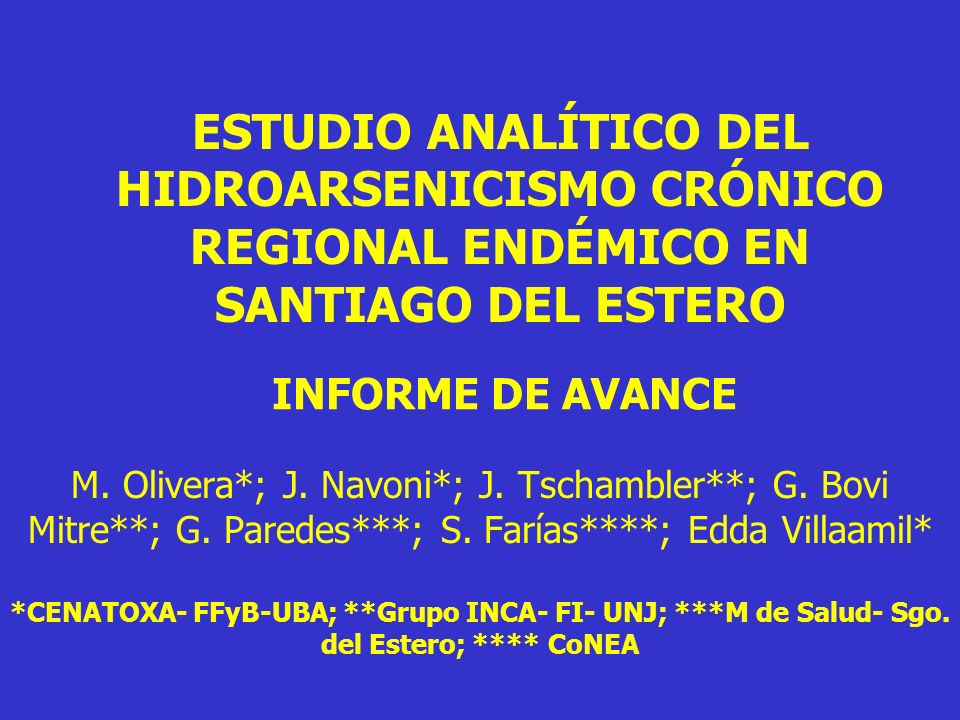 ESTUDIO ANALÍTICO DEL HIDROARSENICISMO CRÓNICO REGIONAL ENDÉMICO EN SANTIAGO DEL ESTERO