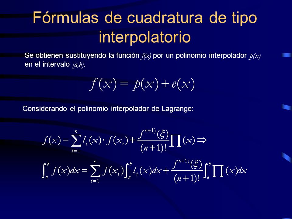 Fórmulas de cuadratura de tipo interpolatorio