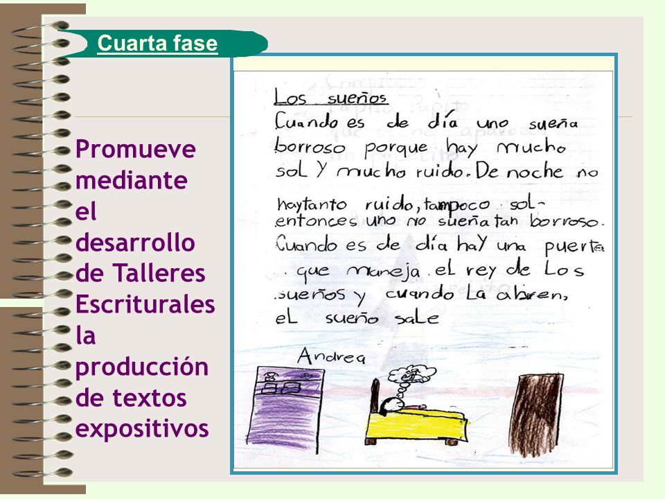 Cuarta fase Promueve mediante el desarrollo de Talleres Escriturales la producción de textos expositivos.