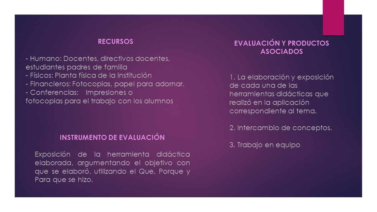 EVALUACIÓN Y PRODUCTOS ASOCIADOS INSTRUMENTO DE EVALUACIÓN