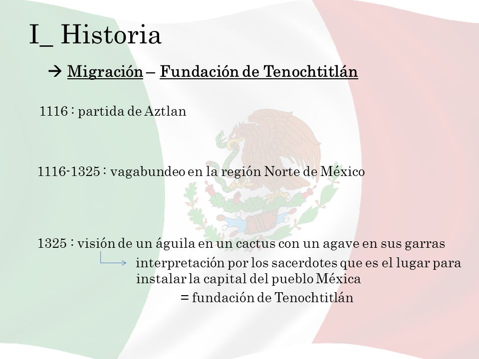 I_ Historia  Migración – Fundación de Tenochtitlán
