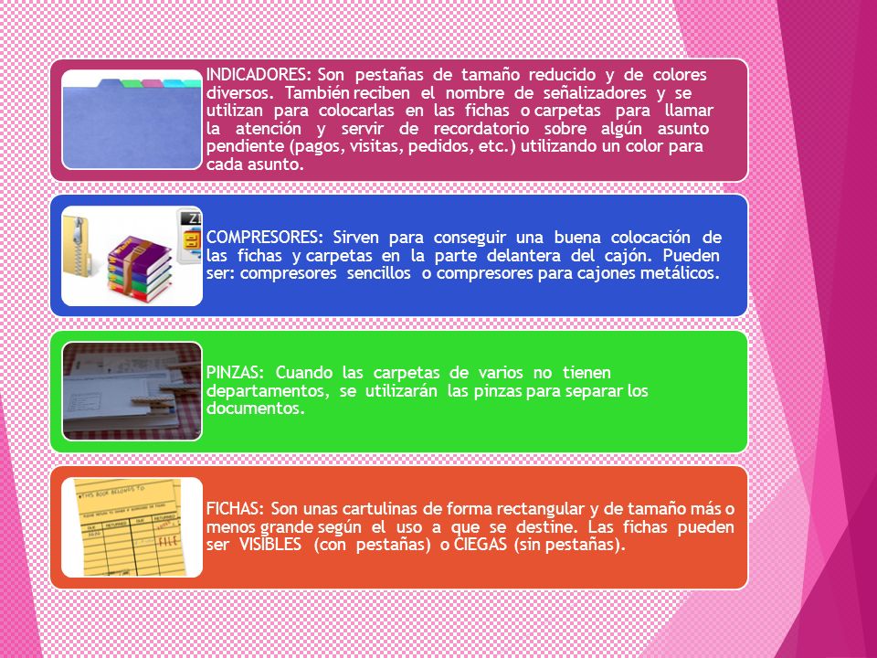 INDICADORES: Son pestañas de tamaño reducido y de colores diversos