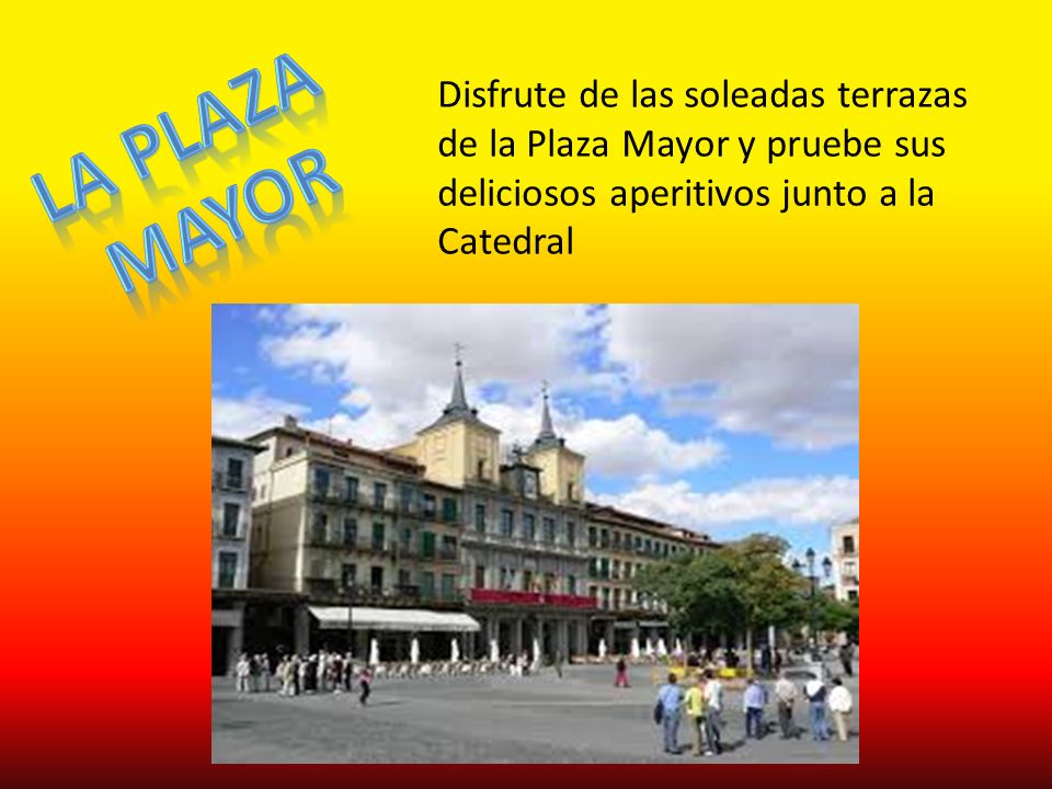 Disfrute de las soleadas terrazas de la Plaza Mayor y pruebe sus deliciosos aperitivos junto a la Catedral