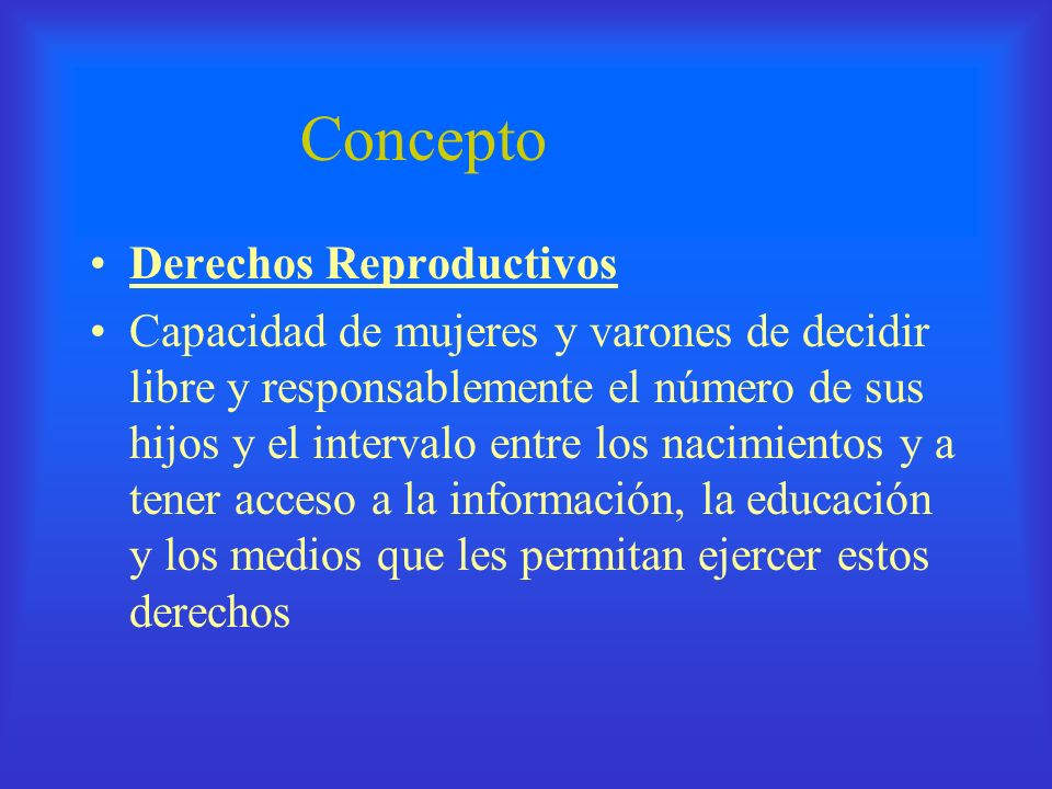Concepto Derechos Reproductivos