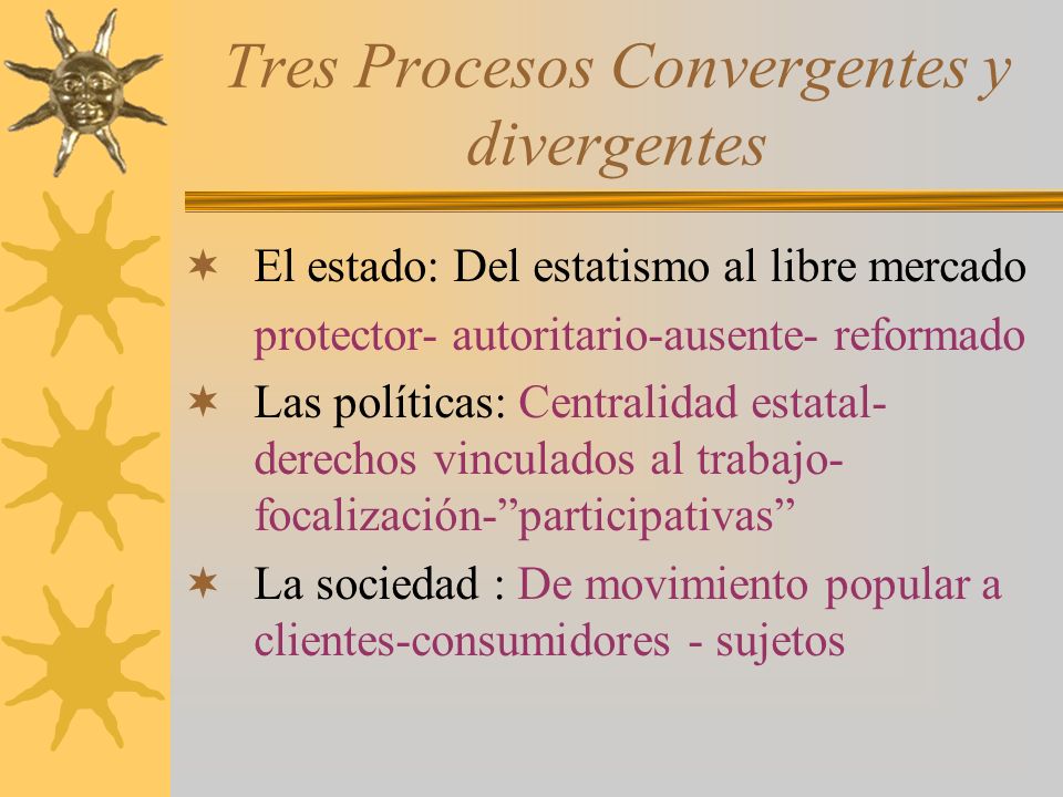 Tres Procesos Convergentes y divergentes