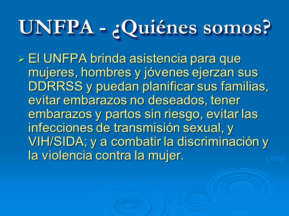 UNFPA - ¿Quiénes somos