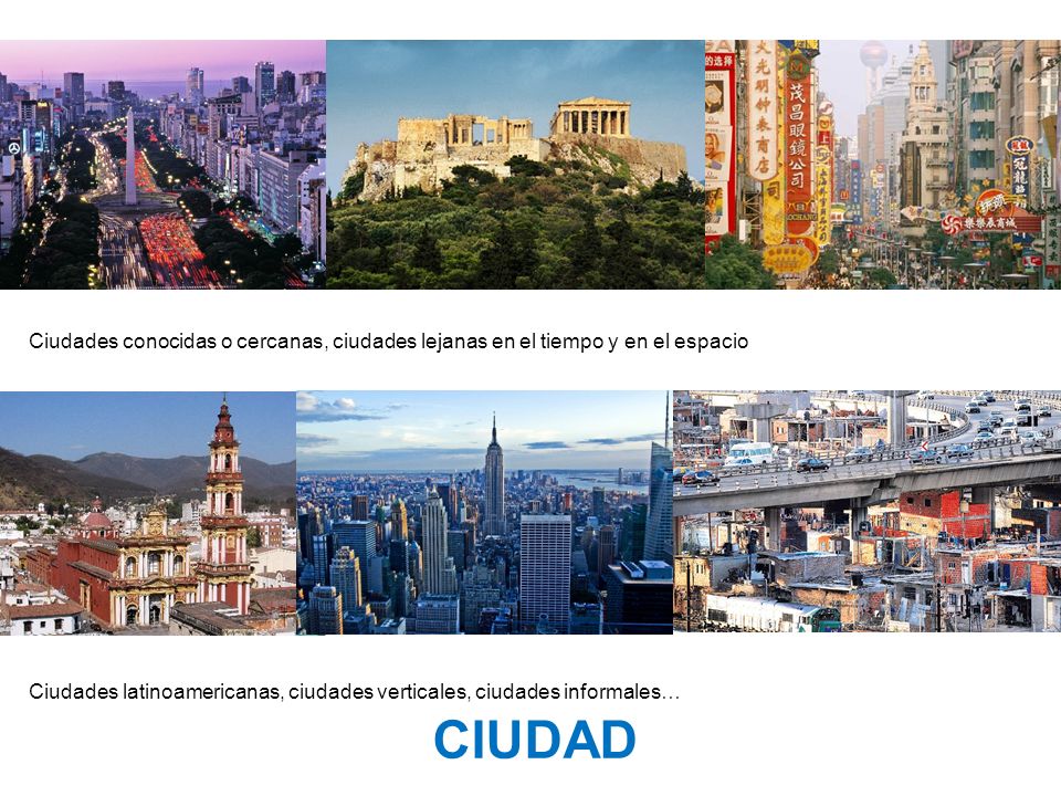 Ciudades conocidas o cercanas, ciudades lejanas en el tiempo y en el espacio