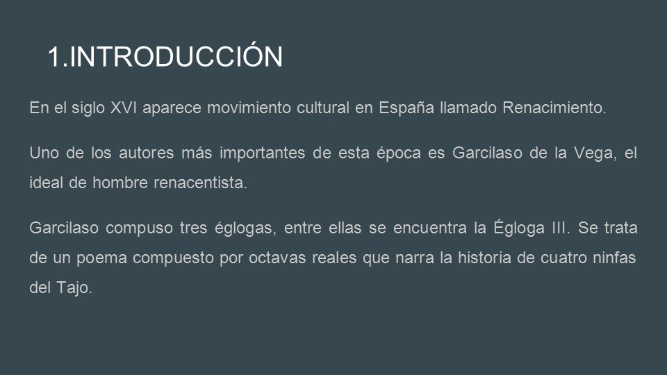 INTRODUCCIÓN En el siglo XVI aparece movimiento cultural en España llamado Renacimiento.