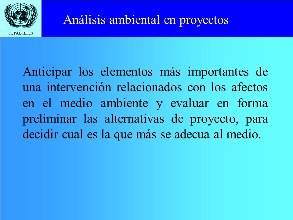 Análisis ambiental de las alternativas de proyectos - ppt descargar