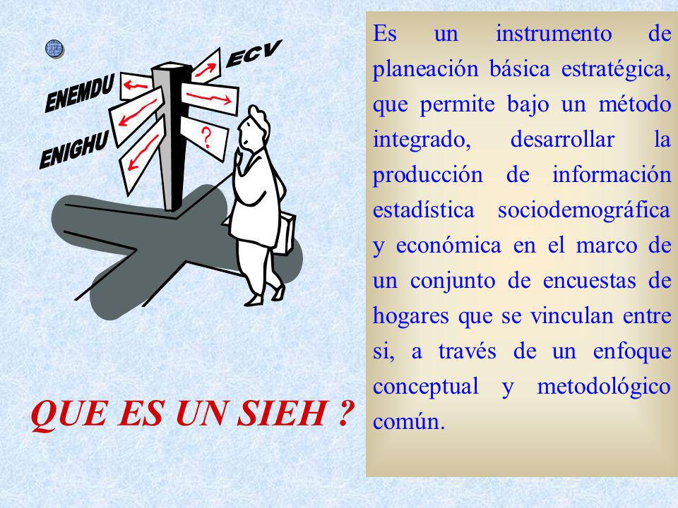Es un instrumento de planeación básica estratégica, que permite bajo un método integrado, desarrollar la producción de información estadística sociodemográfica y económica en el marco de un conjunto de encuestas de hogares que se vinculan entre si, a través de un enfoque conceptual y metodológico común.