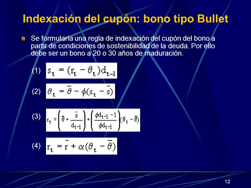 Indexación del cupón: bono tipo Bullet