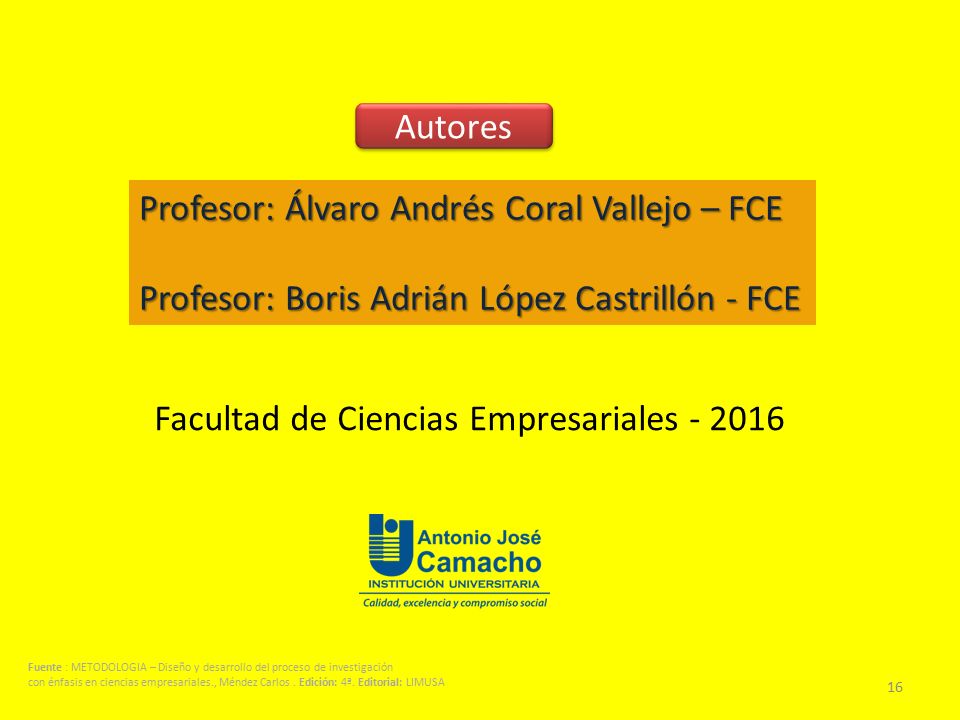 Profesor: Álvaro Andrés Coral Vallejo – FCE