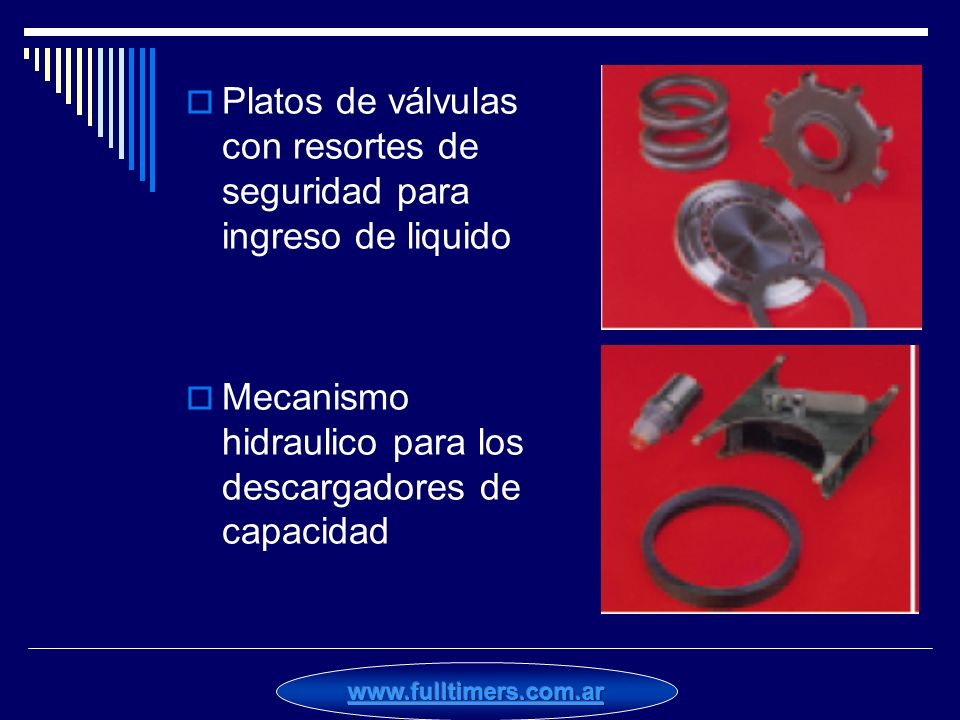 Platos de válvulas con resortes de seguridad para ingreso de liquido