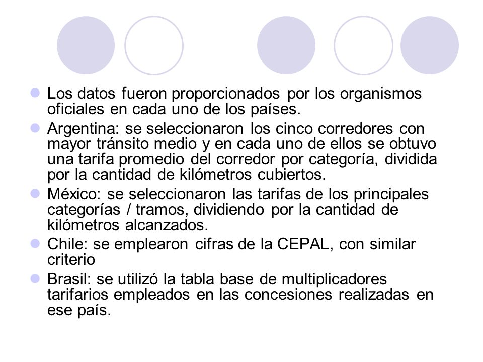 Los datos fueron proporcionados por los organismos oficiales en cada uno de los países.